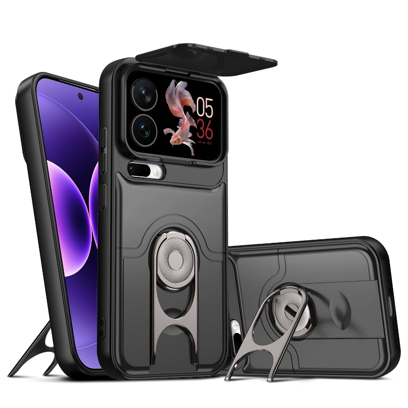 Photography Xiaomi 17 Ultra - ソフトTPU+ハードPC 360 ° 回転式メタルホルダー付きアーマーケース Xiaomi 17