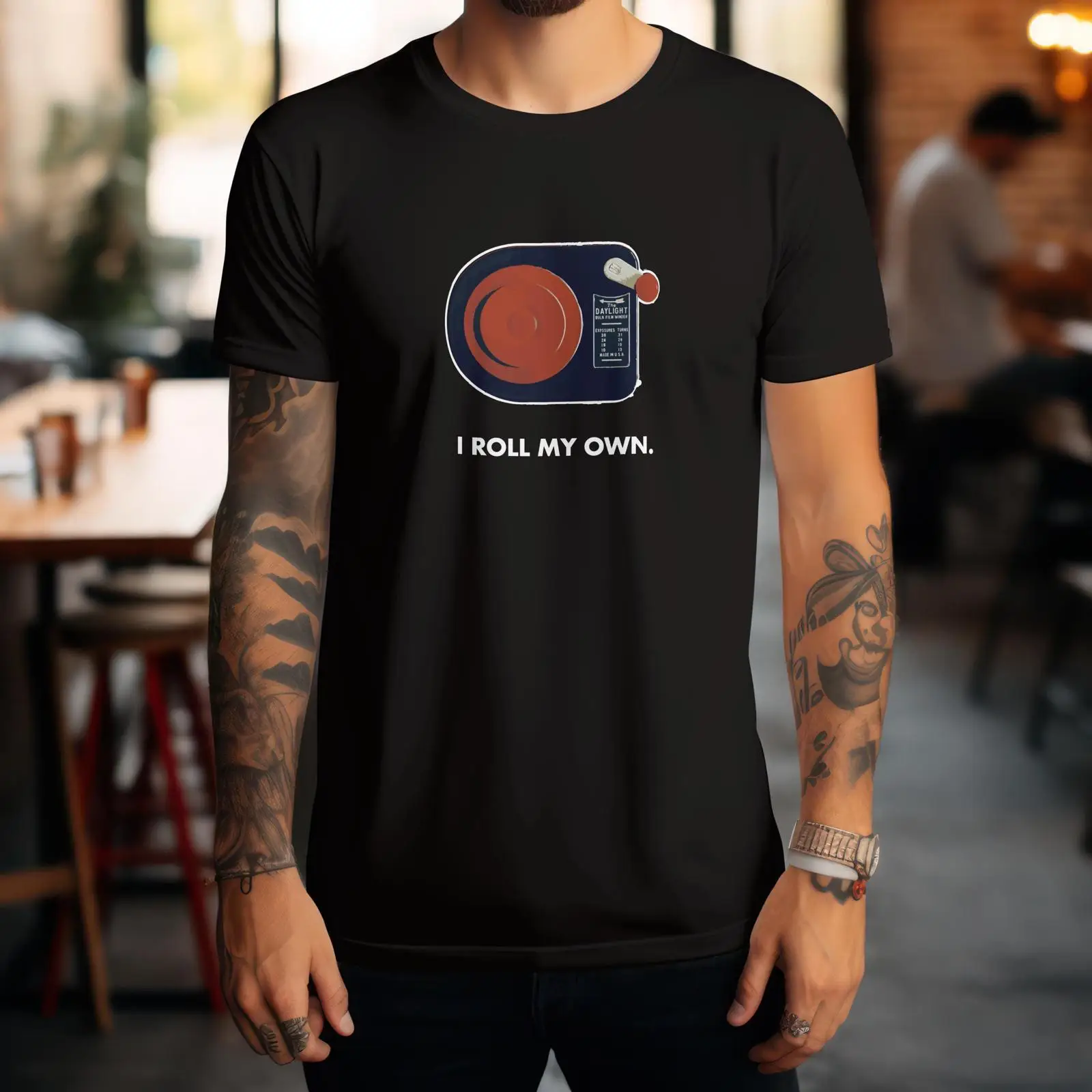 Photography Graphic Design - ソフトスタイルTシャツ 面白いレトロなフィルムローダーデザイン 写真愛好家向け ヴィンテージウォッシュ加工 ややユニセックスグラフィック