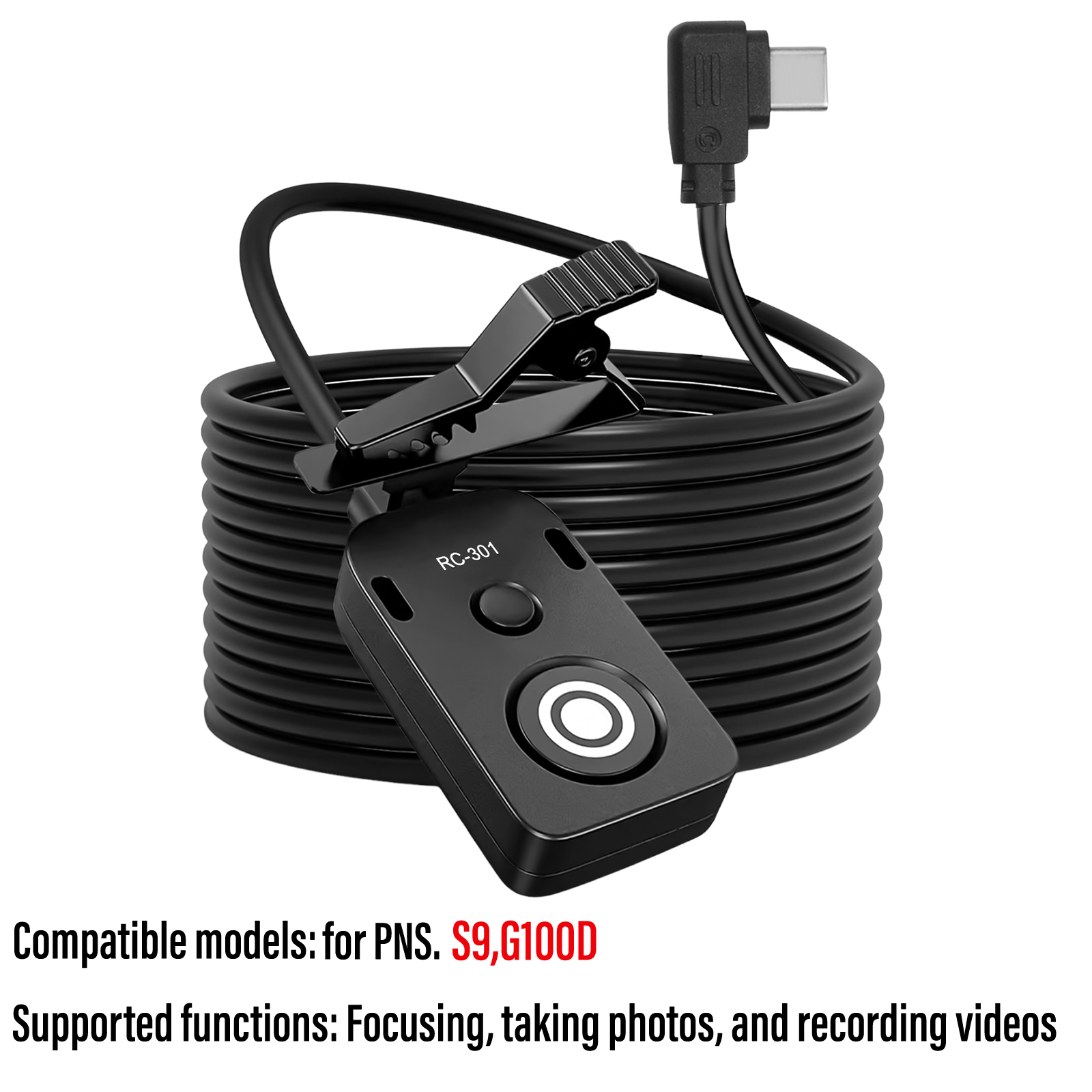Remote Shutter Release - RC301-Type-C パナソニック Lumix S9、G100D用 リモートコントロール シャッターレリーズ