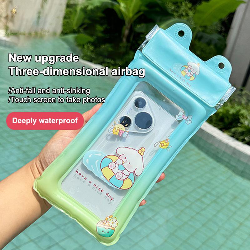 Photography Design - ユニバーサル漫画防水電話ケースポーチ、エアクッションフローティングデザイン、水中写真撮影用防水バッグ（水泳用）