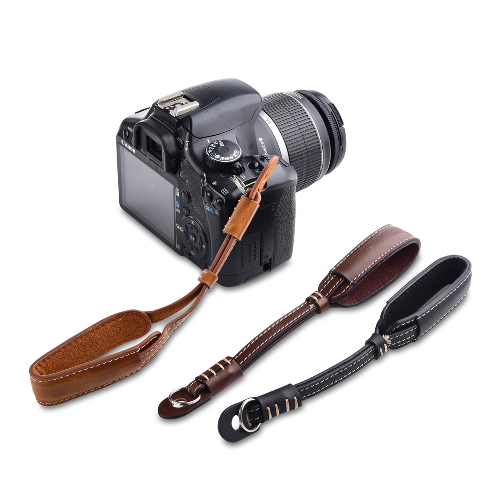 カメラ革ハンドリストストラップグリップ金属リングパナソニック - Camera Strap Leather のレビューと価格