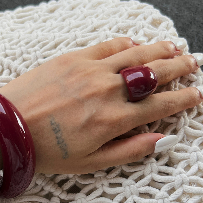 不規則な樹脂リング 女性用 新トレンド 2026年春 個性的 - Photography Design のレビューと価格