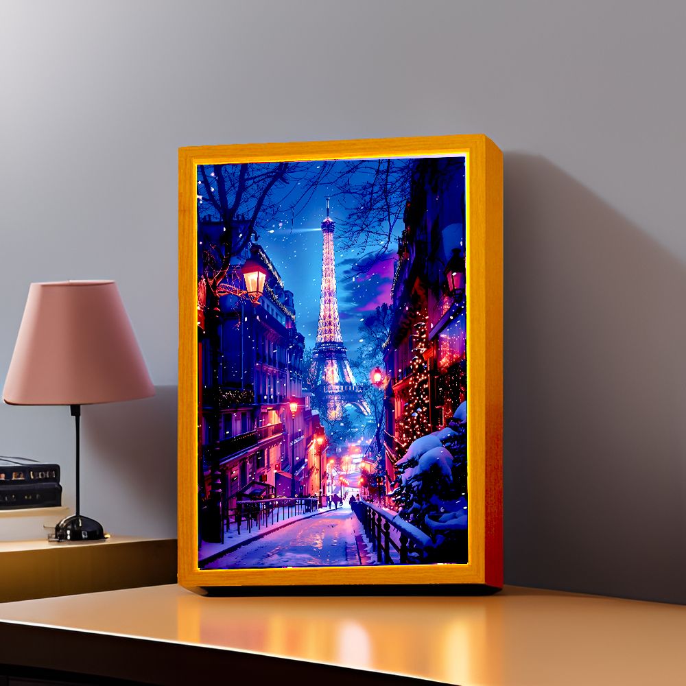 パリの街の美しい絵画,フォトフレーム,LEDナイトライト,ウ - Photography Desk のレビューと価格