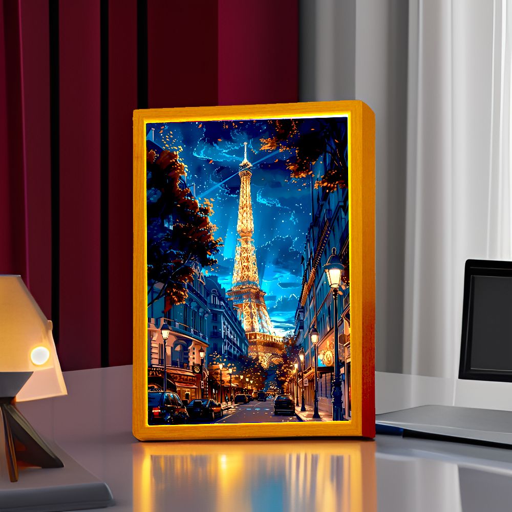 パリの街の美しい絵画,フォトフレーム,LEDナイトライト,ウ - Photography Desk のレビューと価格