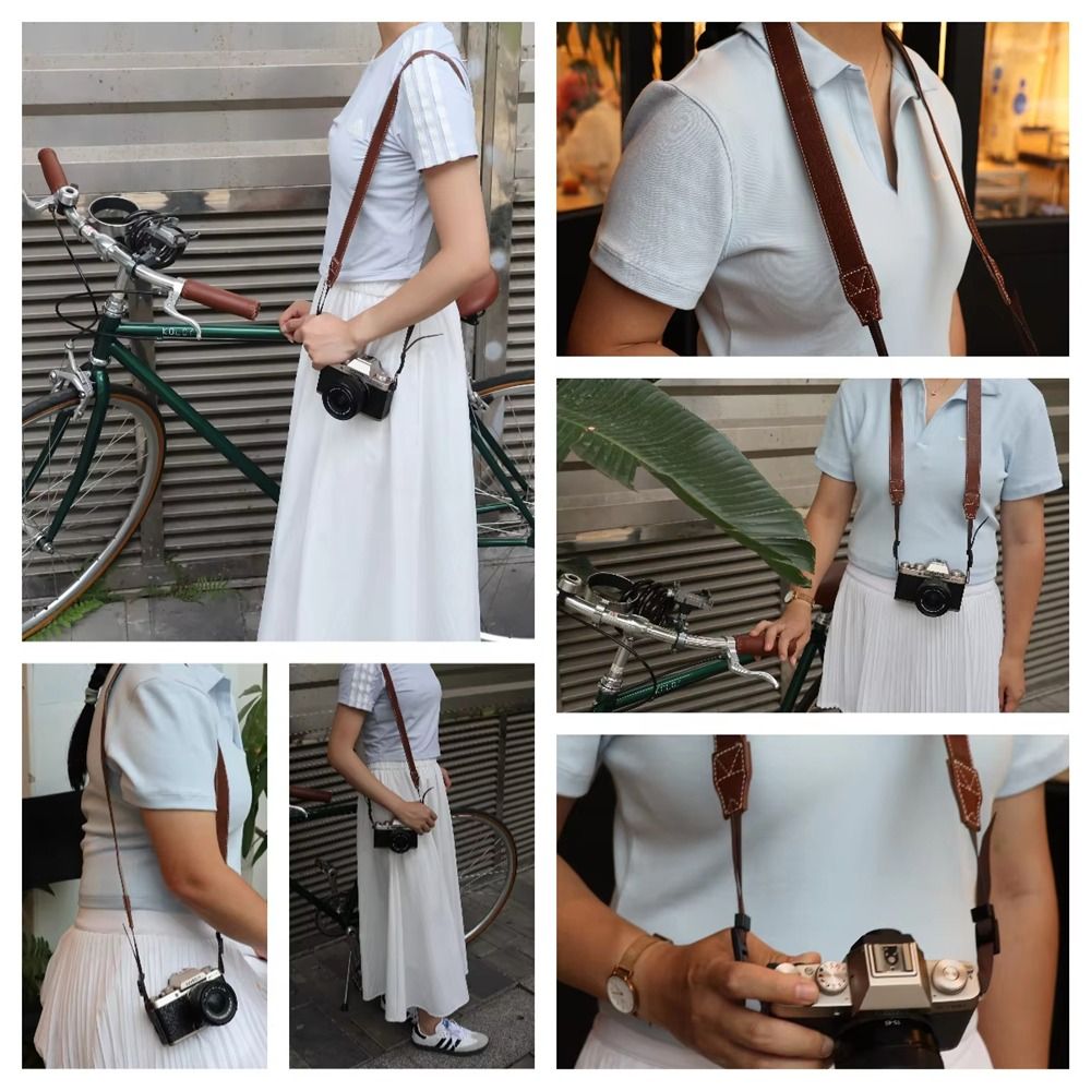 PUレザーカメラショルダーストラップレトロ調節可能なマイクロ - Camera Strap Leather のレビューと価格
