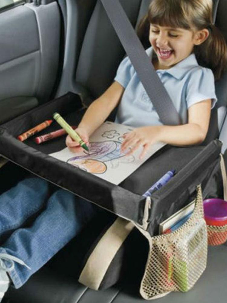 子供用カーシートトレイ 折りたたみ式 複数ポケット 防水カー - Photography Desk のレビューと価格