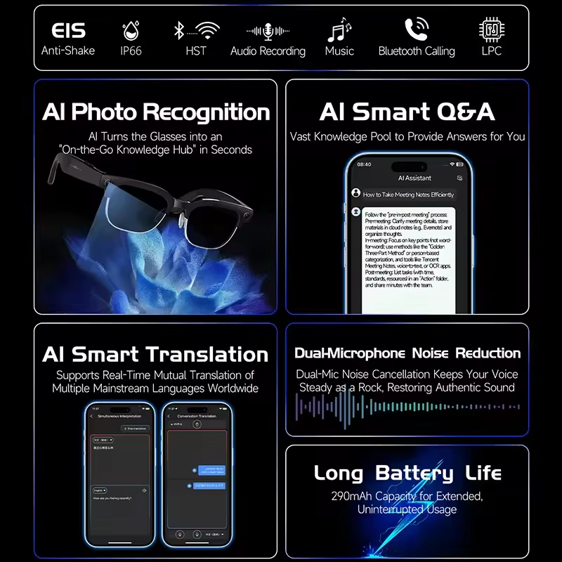2026年新型AIスマートグラス 120以上の言語翻訳 80 - Photography Videography のレビューと価格
