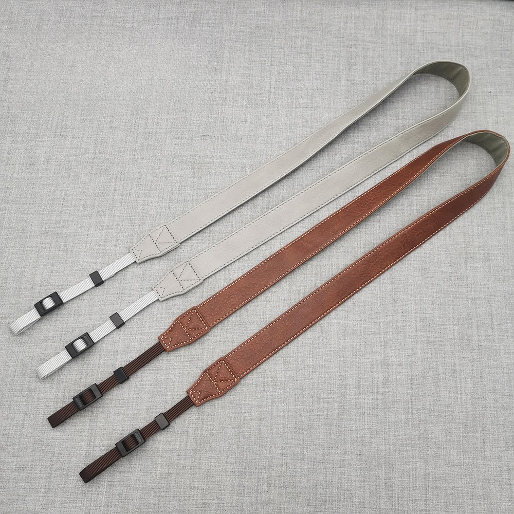 PU レザーカメラショルダーストラップレトロ調節可能なマイク - Camera Strap Leather のレビューと価格