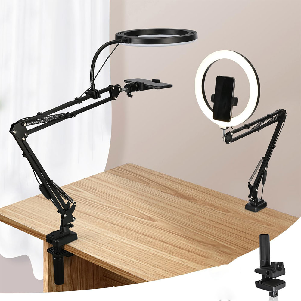 リングライト スタンドとスマホホルダー付き USBリングライ - Photography Desk のレビューと価格