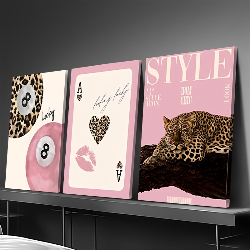 3ピース レオパード チーター キャンバス ウォールアート  - Photography Design のレビューと価格