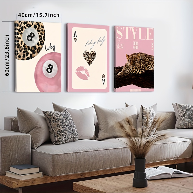 3ピース レオパード チーター キャンバス ウォールアート  - Photography Design のレビューと価格