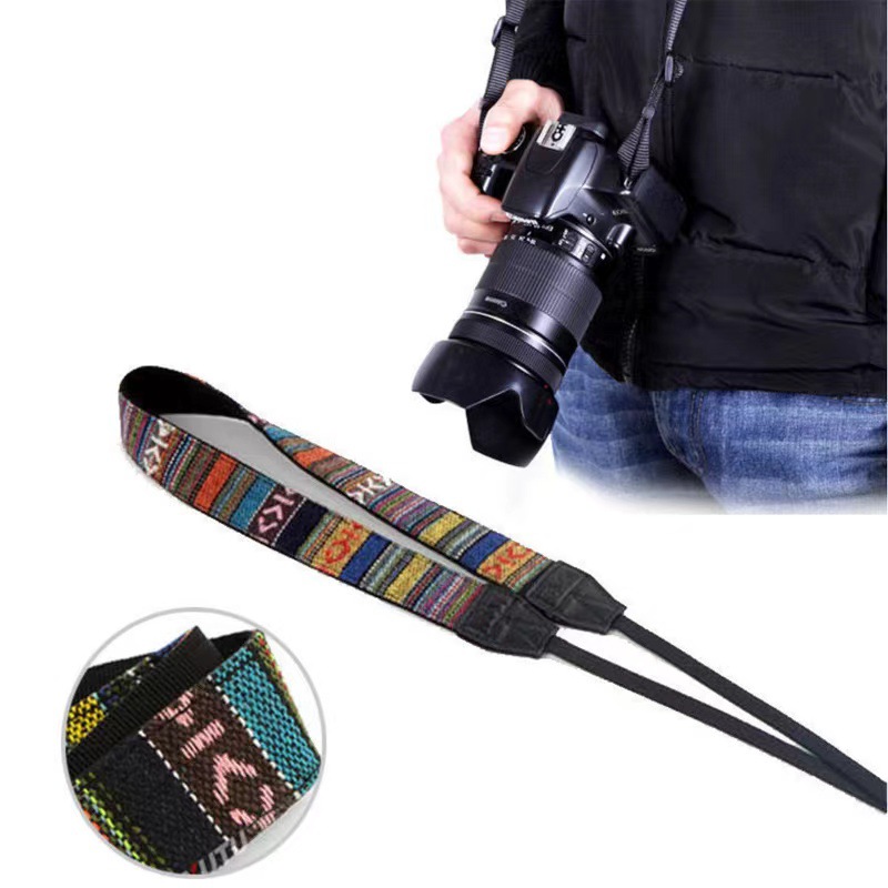 調節可能なカメラストラップベルト PUレザー レトロエスニッ - Camera Strap Leather のレビューと価格
