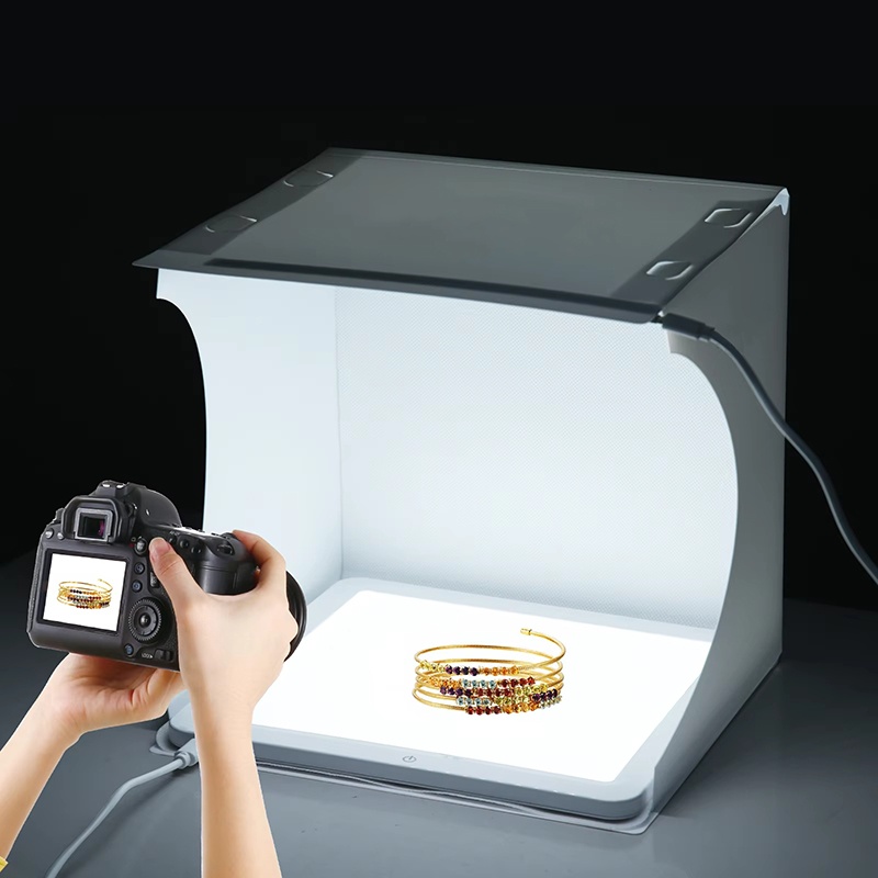 20cmポータブルフォトボックス写真撮影用折りたたみ式LED - Photography Composition のレビューと価格