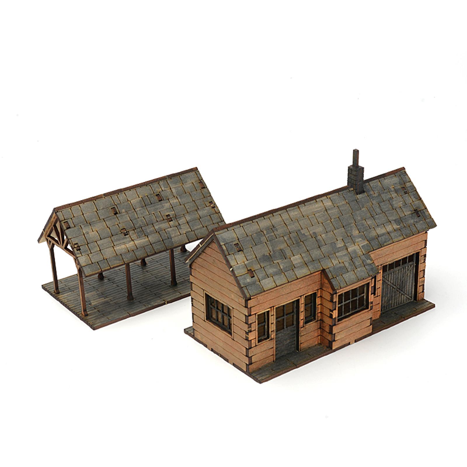1:72 スケール建築建物モデル建築シーンモデル木製塗装未組 - Photography Desk のレビューと価格