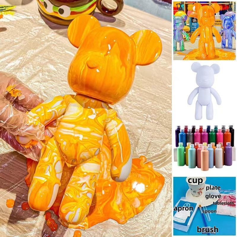 23 センチメートル DIY ペイント流体クマフィギュア手作 - Photography Desk のレビューと価格