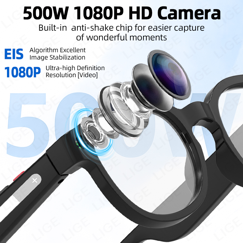 LIGE新型1080Pカメラ搭載ワイヤレス通話AIメガネ 5 - Photography Videography のレビューと価格
