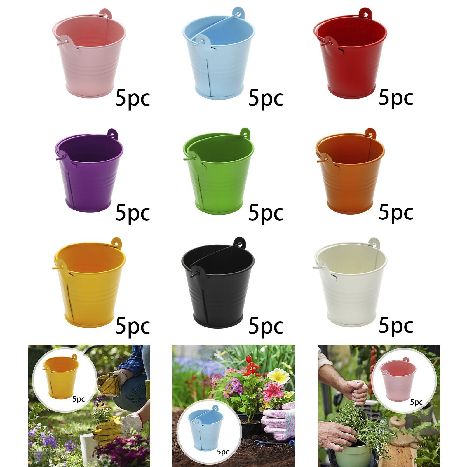 5個の小さな金属バケツ、ブリキのバケツ、花の整理、ペイント、 - Photography Desk のレビューと価格